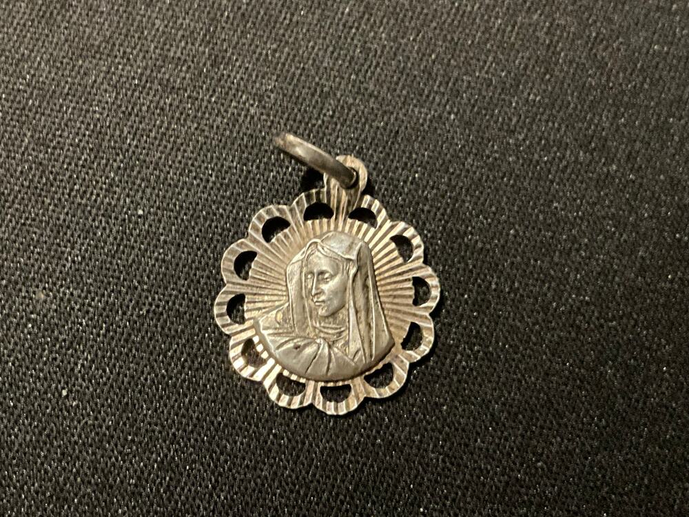 Vintage 925 Sterling Silver Viro Our Lady of Sorrows Pendant